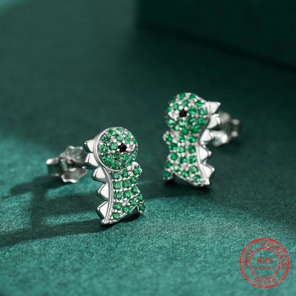 Dinosaur Stud Earrings - Picture 3 of 7